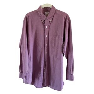 Brooks Brothers long sleeve button down. 16-3 red and blue micro check EUC